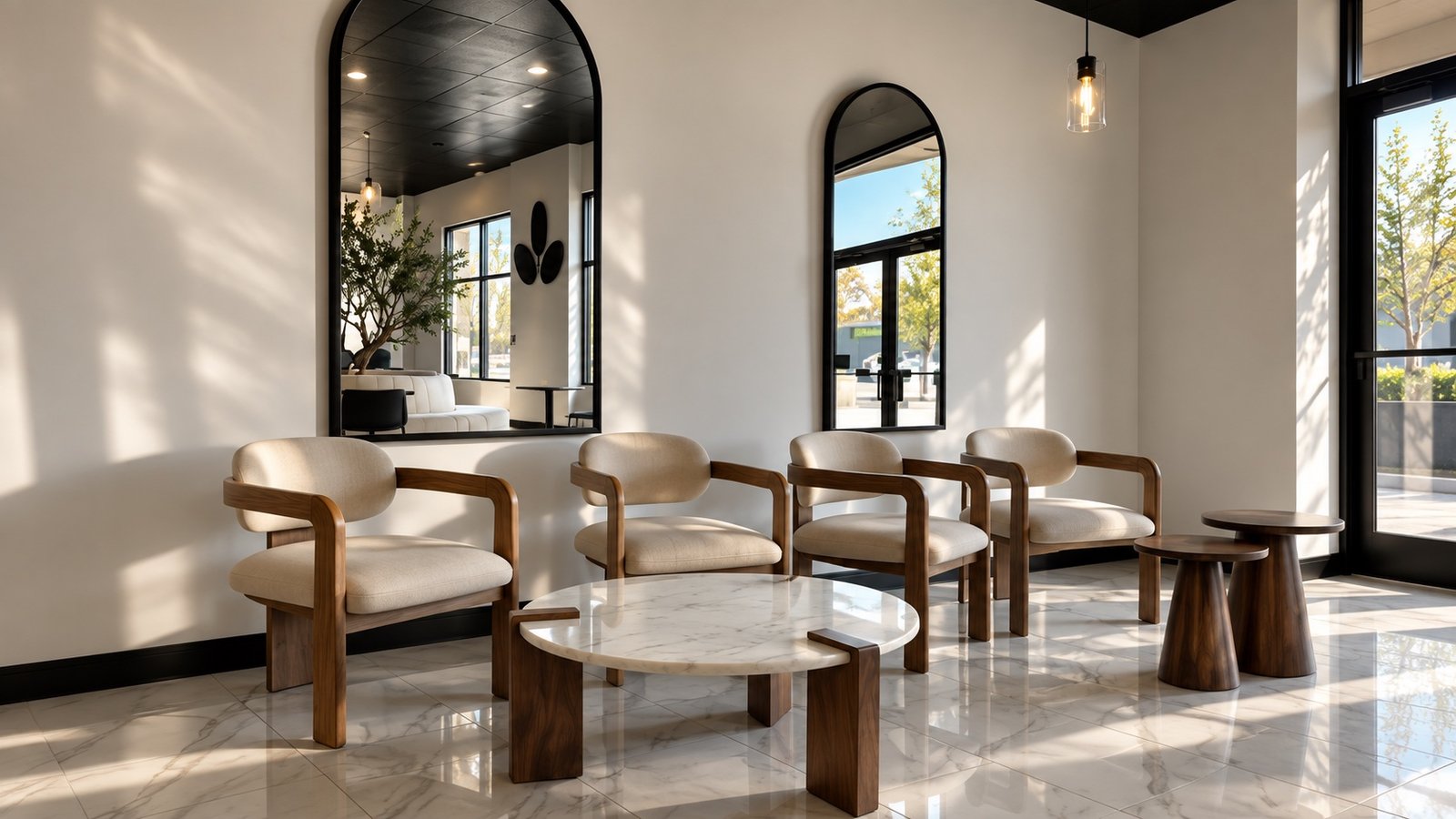 Interior visualization of the Amalie lounge